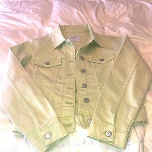 Girls light green jean jacket